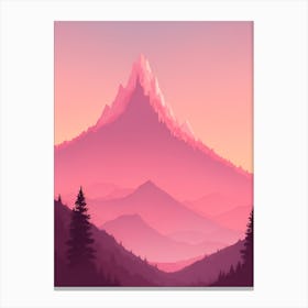 Misty Mountains Vertical Background In Pink Tone 17 Canvas Print