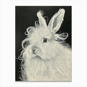 English Angora Rabbit Minimalist Illustration 1 Canvas Print