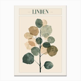 Linden Tree Minimal Japandi Illustration 3 Poster Canvas Print