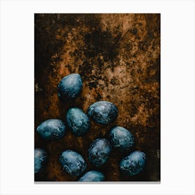 Blue Eggs On A Table Canvas Print