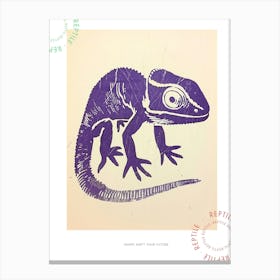 Block Print Chameleon 3 Poster Canvas Print