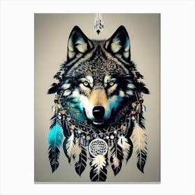 Dreamcatcher Wolf 10 Canvas Print