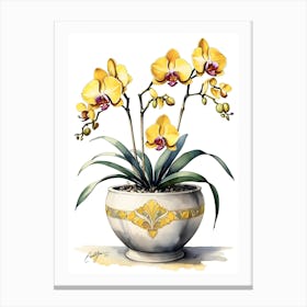 Orchids In A Vase 2 Canvas Print