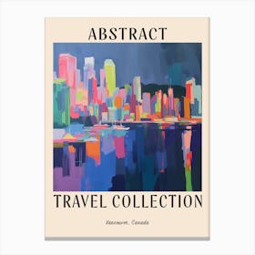 Abstract Travel Collection Poster Vancouver Canada 6 Canvas Print