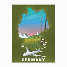 Germany Travel map Canvas Print