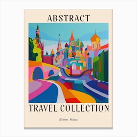 Abstract Travel Collection Poster Moscow Russia 3 Canvas Print