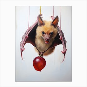 Fruit Bat Cherry Vintage Illustration 1 Canvas Print