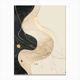 Abstract Gold And Black Abstract Painting Canvas Print