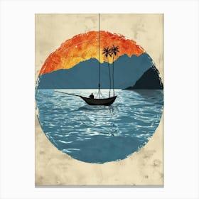 Sunset In A Boat 2 Canvas Print