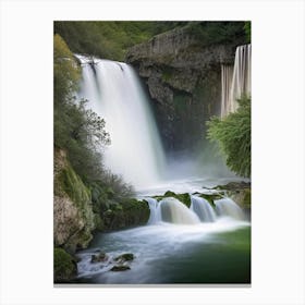 Gartempe Waterfalls, France Realistic Photograph (1) Canvas Print