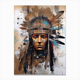 Spirit of the Tribe: Native American Elegance Unveiled Canvas Print
