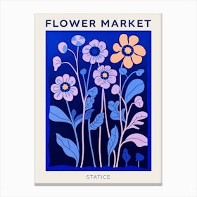 Blue Flower Market Poster Statice 3 Canvas Print