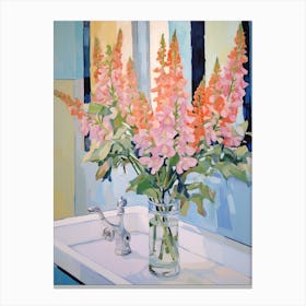 A Vase With Foxglove, Flower Bouquet 1 Canvas Print
