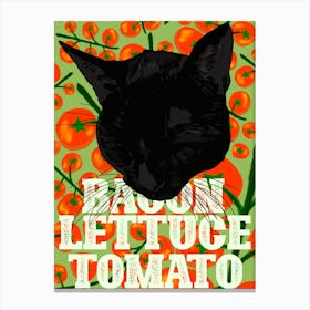 Bacon Lettuce Tomato - BLT Sandwich and Black Cats Canvas Print