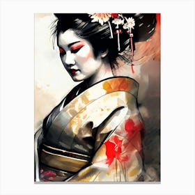 Japan Traditional Geisha Illustration By Ad 162 Canvas Print