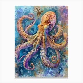 Octopus Pastel Watercolour 2 Stampe su tela