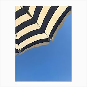 Black And White Striped Umbrella Canvas Print