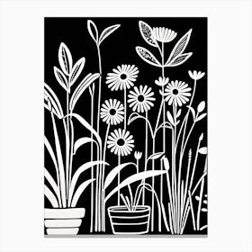 Lion cut inspired Black and white Garden plants & flowers art, Gardening art, 233 Canvas Print