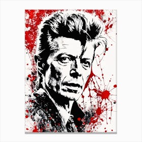 David Bowie Portrait Ink Painting (27) Canvas Print