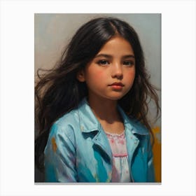 The girl with long hair Canvas Print