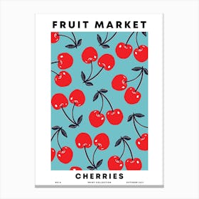Cherries Fruit Market Canvas Print