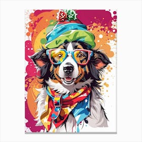 Dog With Glasses Canvas Print