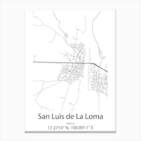 San Luis,Cuba Minimalist Map Canvas Print