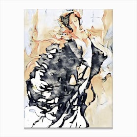 Dancer In Black And White Canvas Print