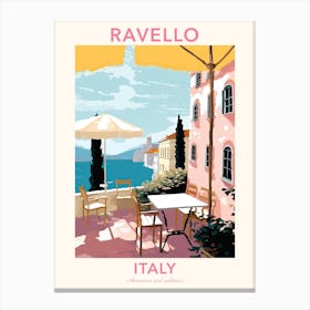 Ravello, Italy, Flat Pastels Tones Illustration 2 Poster Canvas Print