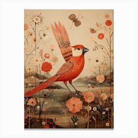 Cardinal 1 Detailed Bird Painting Canvas Print
