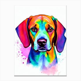 Redbone Coonhound Rainbow Oil Painting dog Canvas Print