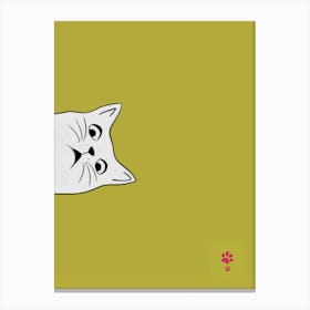 White Cat Ii Art Print Canvas Print