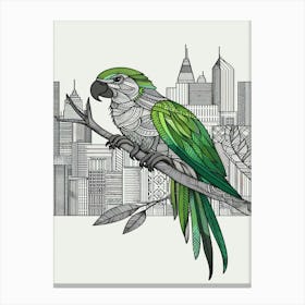 Rio Parrot In The City Canvas Print