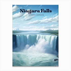 Niagara Falls Ontario Canada Vacation Travel Art Illustration Canvas Print