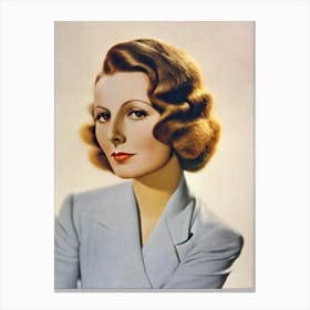 Greta Garbo Retro Collage Movies Canvas Print