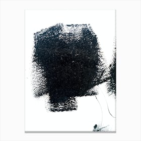 'Black And White' . Abstract black paint background. Canvas Print