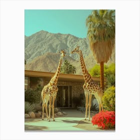 Palm Springs Mid Century, elegante Giraffen grafische Fotografie Canvas Print