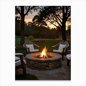 Fire Pit At Dusk Canvas Print