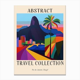 Abstract Travel Collection Poster Rio De Janeiro Brazil 4 Canvas Print