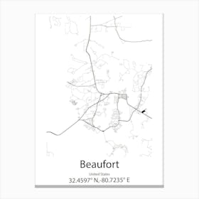 Beaufort,United States Minimalist Map 1 Canvas Print