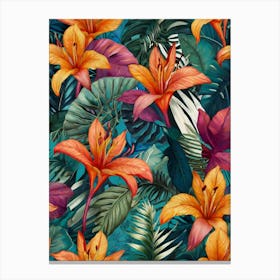 Tropical Lilies Canvas Print