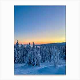 A Winter Scenario At The Heart Of The Arctic Where Pines And Wilderness Blend With The Serene Hues (5) Canvas Print