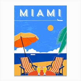 Miami beach, USA — Retro travel minimalist poster Canvas Print