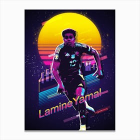 Lamine Yamal Spain Retro Canvas Print