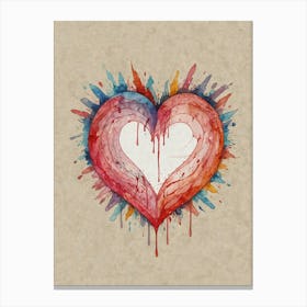 Heart With Splatters Canvas Print