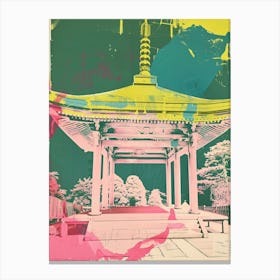 Hakone Japan Retro Duotone Silkscreen 3 Canvas Print