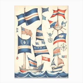 Flags Of America Canvas Print