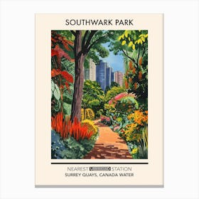 Southwark Park London Parks Garden 6 Canvas Print