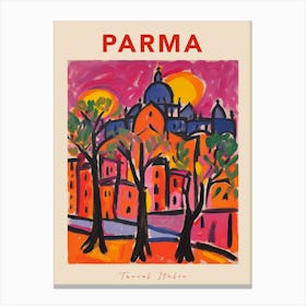 Parma Italia Travel Poster Canvas Print