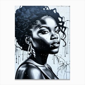 Graffiti Mural Of Beautiful Black Woman 244 Canvas Print